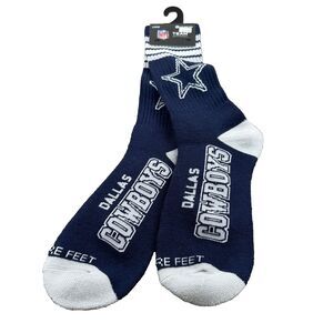 NWT Dallas Cowboys Socks 4 Stripe Deuce Socks For Bare Feet Men's L  10-13